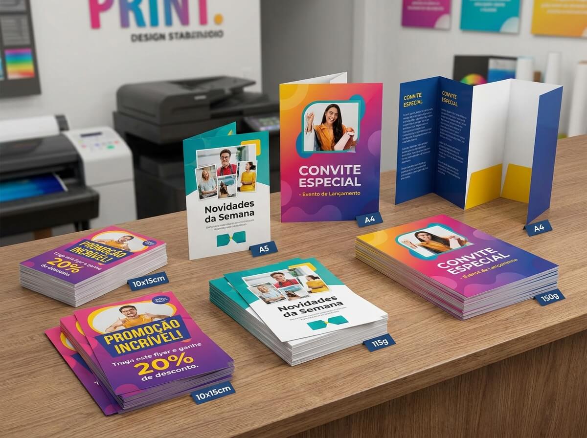 Panfletos, Flyers e Folders com Dobra